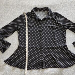 Long sleeve peplum blouse size L